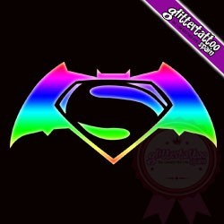 Batman v Superman 4cm x 7,5cm - ref 0333 - Glitter Tattoo Spain