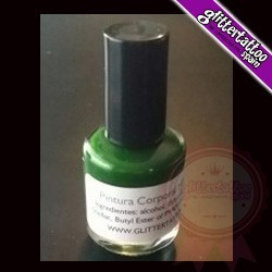 Pintura corporal verde de 15 ml.