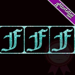 "F" - 3 en 1 - La lettre mesure 2,5 cm