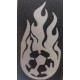 Football with flames temporary tattoo stencil 9 x 5cm