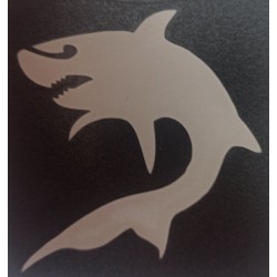 Shark temporary tattoo stencil 7cm tall x 6.5cm wide