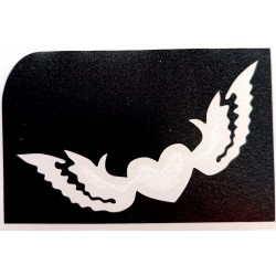 Winged heart stencil 11 x 7,5cm